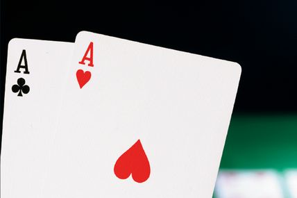 2 aces from a deck of playing cards